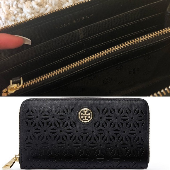 TORY BURCH Robinson Floral Perforated Wallet - Picture 8 of 8
